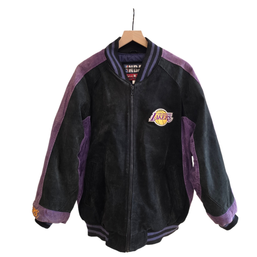 Vintage Lakers Suede Varsity Jacket | G-III Carl Banks | Retro NBA L